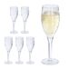 Relaxdays champagneglazen kunststof, set van 6, wijnglazen, BPA-vrij, partyglazen, herbruikbaar, 50 ml, transparant