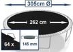 Rainbow Trampolines Springmat voor Trampoline Rond 300-305 cm - 64 Ringen - 14 cm Veren