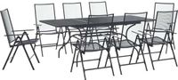 vidaXL Eettafel Set Antraciet Mesh en Staal