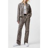 French Connection Charlie Veste en jean imprimée Leopard Sand Multi