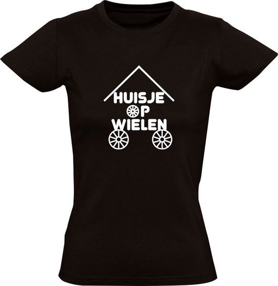 Huisje op wielen Dames T-shirt - Zwart - L