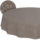 Afwasbaar ANRO Afwasbaar tafelzeil, tuintafelkleed in linnenlook, met snijrand, rond 140 cm, beige-bruin