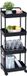Unyqoos® Chariot de cuisine multifonctionnel à quatre niveaux pour des solutions de rangement optimales, Noir