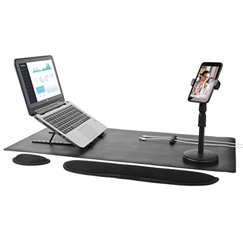 Intempo 6 in 1 Office Set - Includes Phone Holder, Laptop Riser, Desk Mat, Wrist Supports & Cable Tidy