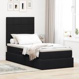 vidaXL LED opbergbed met matras Zwart 90 x 190 cm Fluweel