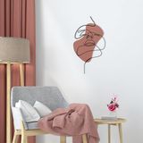 Stijlvol decoratief metalen wandaccessoire, 38 x 68 cm, duurzaam 1,20 mm metaal en 3 mm hout, perfect voor moderne woondecoratie en unieke muurkunst