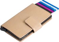 Figuretta Leren Cardprotector RFID Compact Creditcardhouder - Dames en Heren - Metallic Goud