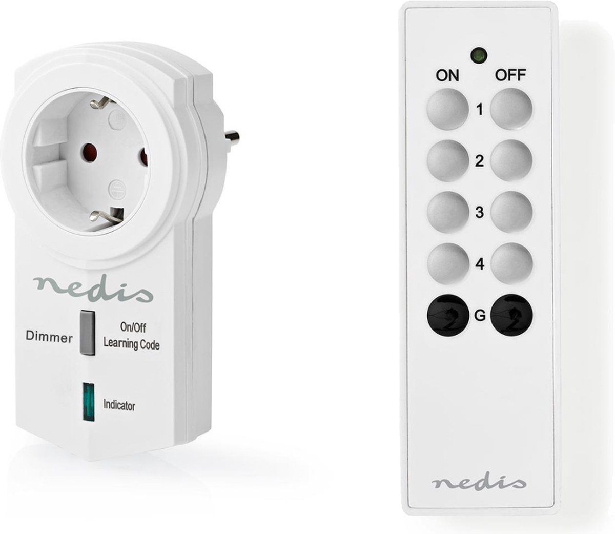 Nedis 4x Stekker met afstandsbediening - IP20 - Wit