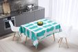 Bonamaison Tafelkleed, Anti-Mold, Sneldrogend, Waterdicht, 100% Polyester Tafellaken, Turkoois, wit, 140 x 140 Cm