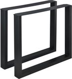 en.casa Stalen onderstel set van 2 U tafelpoot 80x72 cm zwart