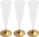 Santex Champagneglazen - 10x - plastic - 140 ml - goud - herbruikbaar