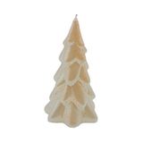 Dekohelden24 Hoogwaardige kaars als dennenboom, kerstkaars, figuurkaars als kerstboom, dennenboom kaars in parelmoer met glitter, handgemaakt, afmetingen: H/Ø ca. 15 x 8 cm.