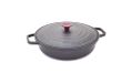 RISOLI' Vinum Antiaanbakpan voor inductie, Ø 28 cm, met smeltdeksel, slow cooking, van gerecycled aluminium, gemaakt in Italië
