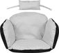 AIO FACTORY Coussin de jardin 112x113 cm pour fauteuil suspendu nid de cigogne imperméable gris clair