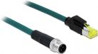 Delock M12 4-polig D-gecodeerd - RJ45 Hirose industriële netwerkkabel - Profinet / TPU PUR - 1 meter