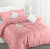 Ibenzoa® Premium Microvezel Dekbedovertrekset – 200x200 cm – Roze