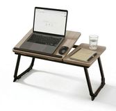 Merkloos Relaxdays Laptoptafel - verstelbaar - voor bank - inklapbaar - houtlook-zwart