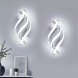 Comely Wandlamp voor binnen, 2 stuks, led-wandlamp, golfdesign | 22 W, 2475 lm, wit, wandverlichting voor woonkamer, slaapkamer, hal, trap, koud wit licht, 6500 K