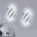 Comely Wandlamp voor binnen, 2 stuks, led-wandlamp, golfdesign | 22 W, 2475 lm, wit, wandverlichting voor woonkamer, slaapkamer, hal, trap, koud wit licht, 6500 K