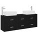 vidaXL Badkamerkastenset 3 st Zwart 136 x 35 x 80 cm Bewerkt hout