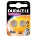 Duracell LR44 Alkaline Button Cell Batteries - 2 Pack
