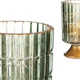 Gift Decor Led-lantaarn Metaal Gouden Groen Glas (10,7 x 18 x 10,7 cm)