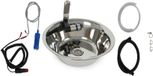 Évier inox, lavabo de camping, intégré, évacuation 32 cm, compatible camping-car
