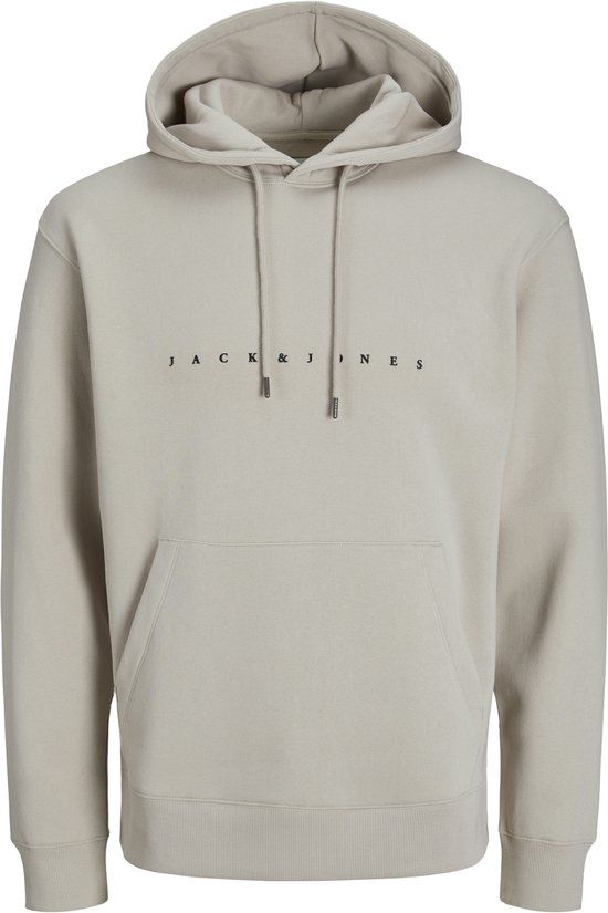 JACK & JONES Star jj sweat hood regular fit - heren hoodie katoenmengsel met capuchon - beige