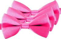 Merkloos Carnaval verkleed vlinderstrikje - 3x - roze - 12 cm - voor dames/heren
