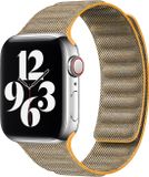 By Qubix - Denim nylon bandje - Oker - Geschikt voor Apple Watch 38mm / 40mm / 41mm / 42mm