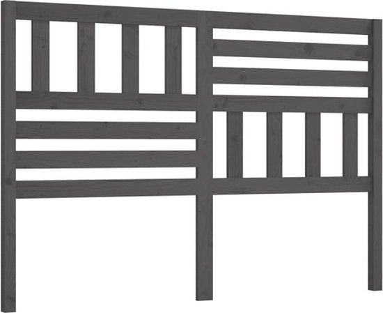 vidaXL Hoofdbord - Massief Grenenhout - Grijs - 166x4x100 cm