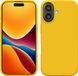 kwmobile hoesje geschikt voor Apple iPhone 16 Plus - Hoesje met siliconen coating - Smartphone case in stralend geel