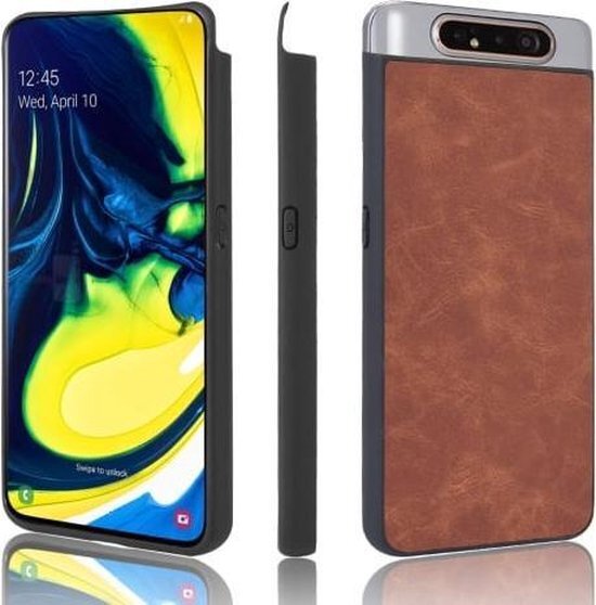 Schokbestendige schaapshuid pc + PU + TPU-hoes voor Galaxy A80 / A90 (bruin)