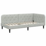 vidaXL Cadre de lit d'angle, gris clair, 90 x 190 cm, velours