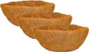Esschert Design 3x stuks voorgevormde inlegvellen kokos voor hanging basket 40 cm - kokosinleggers / plantenbak van kokos