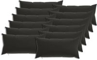 vidaXL - Kussensloop - 12 stuks - HEERLEN - Zwart - 40 x 80 cm - Polyester