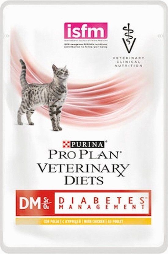 Purina Pro Plan Veterinary Diets Feline DM Diabetes Management Kip Kattenvoer - 10 x 85 g