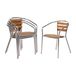 Bolero Stoel Aluminium met Houten Zitting (Set van 4)