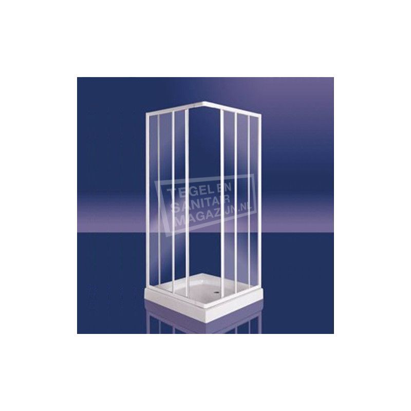 Plieger Class douchecabine 90x90x185cm hoekinstap aluminium - Zilver - 8711238360799