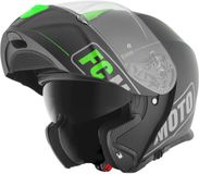 FC-Moto Novo Straight Helm - Systeemhelm - Zwart/groen - Maat XS