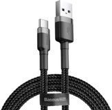 Baseus Geweven Nylon USB naar USB-C Snellaadkabel 1M Grijs