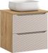Meuble de salle de bain 60 cm avec plan vasque - chêne huilé + beige