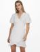 ONLY - ONLSERRA SS WRAP EMB ANGLAICE DRESS NN - Dames - Mini jurken - Wit - S - Katoen