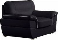 Vente-unique Fauteuil van leer THIBAULT - zwart
