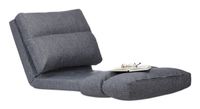 Relaxdays Loungestoel - Verstelbare Rugleuning - Vloerkussen - Grijs
