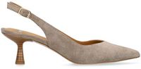 Manfield - Dames - Taupe suède slingbacks - Maat 41