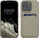 kwmobile telefoonhoesje geschikt voor iPhone 15 Pro - Hoesje met pasjeshouder - TPU case in mat lichtgrijs