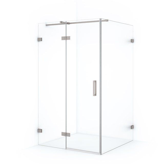 Maxaro Douchecabine Diamond 120x100cm 8mm Helder Veiligheidsglas Geborsteld RVS met Draaideur