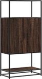 vidaXL Hoge kast 68x35x139 cm bewerkt hout en metaal bruin eikenkleur
