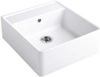 Villeroy & Boch Évier en céramique 63x60 cm incl. kit de vidage, CeramicPlus, blanc alpin